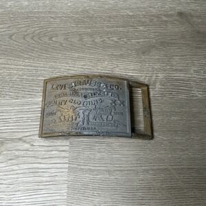 Levi Strauss And Co Original Riveted Brass Belt Buckle Vintage Made In USA